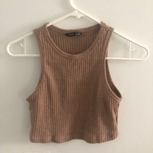 Shein cropped brown tank top